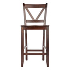 Winsome Wood Victor 2-Piece V-Back Counter Stools, 24-Inch, Brown