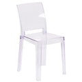 4 Pk. Ghost Chair in Transparent Crystal with Square Back