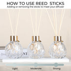 Trifolic 4Pcs Reed Diffuser Set With Metal Golden Decoration, 3.5-4.2Oz Empty Reed Diffuser Bottles With 20Pcs Reed Diffuser Sti