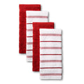 KitchenAid Albany Kitchen Towel 4-Pack Set, Passion Red/White, 16x26