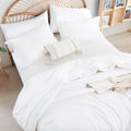Weigelia 5Pcs Twin Comforter Set Microfiber Comforter White Comforter Sets For Women And Men Reversible Comforter Set Ultra Soft