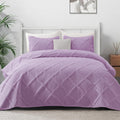 Exclusivo Mezcla Quilt Set Oversized King Size, 3 Pieces Lilac Cal King Quilt Bedding Set, Lightweight Quilts Soft Bedspreads Mo