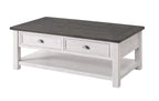 Martin Svensson Home Monterey Solid Wood Coffee Table White With Grey Top