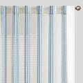 Collact Linen Curtains Blue Striped Curtains 63 Inch Length For Living Room Modern Pinstripe Pattern Curtains Coastal Light Filt