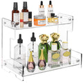 Bathroom Counter Organizer Countertop 2 Tier Storage Acrylic Corner Makeup Organizer for Perfume Stand, Vanity Holder, Dresser T