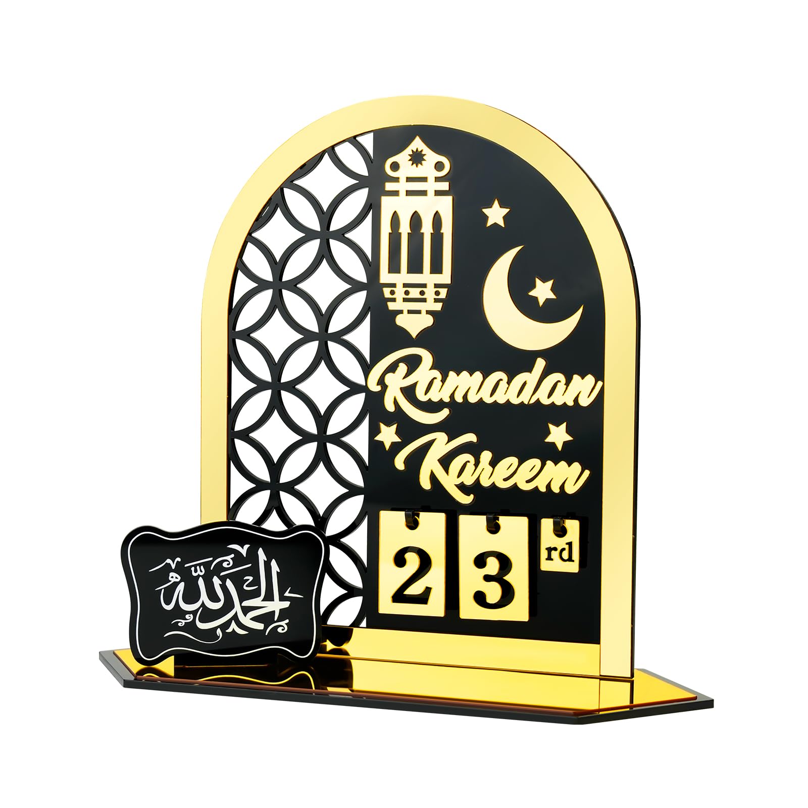 Ramadan Advent Countdown Calendar Acrylic: Ramadan Decorations for Home Eid Mubarak Table Decor, 30 Days Countdown Calendar 2024