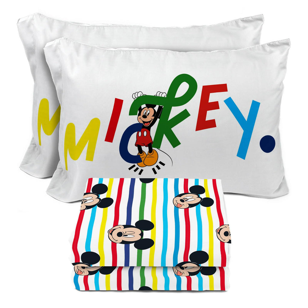 Sunny Side Up Disney Mickey Mouse Full Sheet Set - 4 Piece Kids Bedding Set Includes Pillow Cover - Super Soft Microfiber Sheets