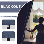 Jiuzhen Blackout Curtains For Bedroom - 60 Inch Extra Wide Thermal Insulated Room Darkening Privacy Soundproof Curtains For Living Room, Set Of 2 Panels With Tiebacks, 60 X 84 Inches, Dusty Blue