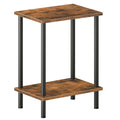 Hoobro End Table, Small Side Table, Nightstand With 2-Layer Storage Shelves, Sofa Table For Small Spaces, Living Room, Bedroom, Stable Frame, Easy Assembly, Rustic Brown Bf09Bz01