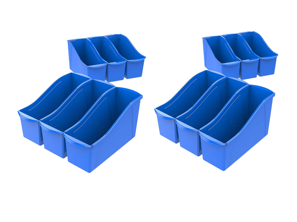 Storex Large Book Bin, Blue, 12 Units