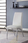 Pervis  Side Chair (Set2) White Pu & Chrome