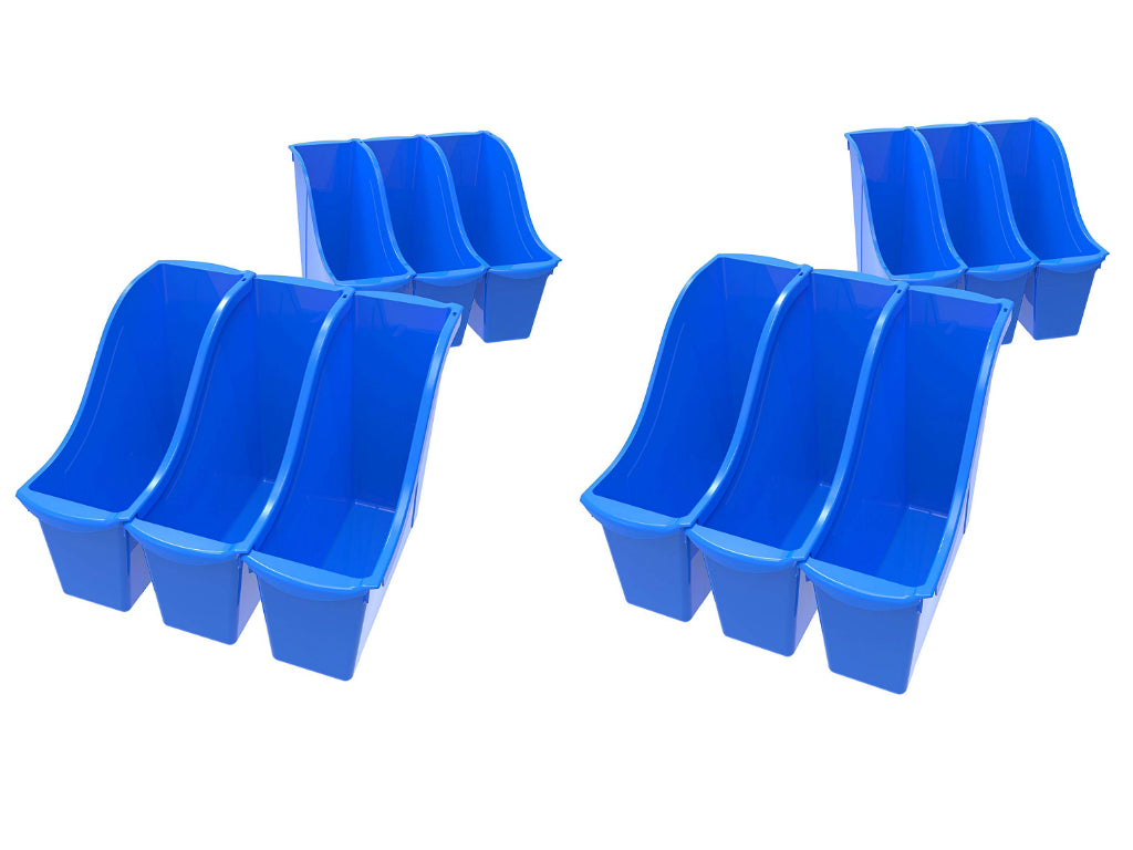 Storex Small Book Bin, Blue, 12 Units