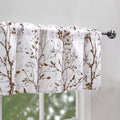 Luvyohmee Tree Branch Printed Curtain Valance, 18 Inches Long Window Treatment Valance, Brown And Grey Window Valances For Kitch
