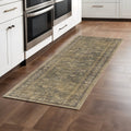 8 Brown And Tan Medallion Distressed Washable Runner Rug