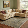 9 X 12 Brown And Tan Medallion Washable Area Rug