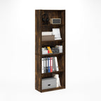 Furinno Gehry 5-Tier Bookcase, Bookshelf with Adjustable Shelves, Amber Pine
