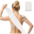 Extra Long Exfoliating Washcloth, Japanese Shower Towel, White (Gentle)