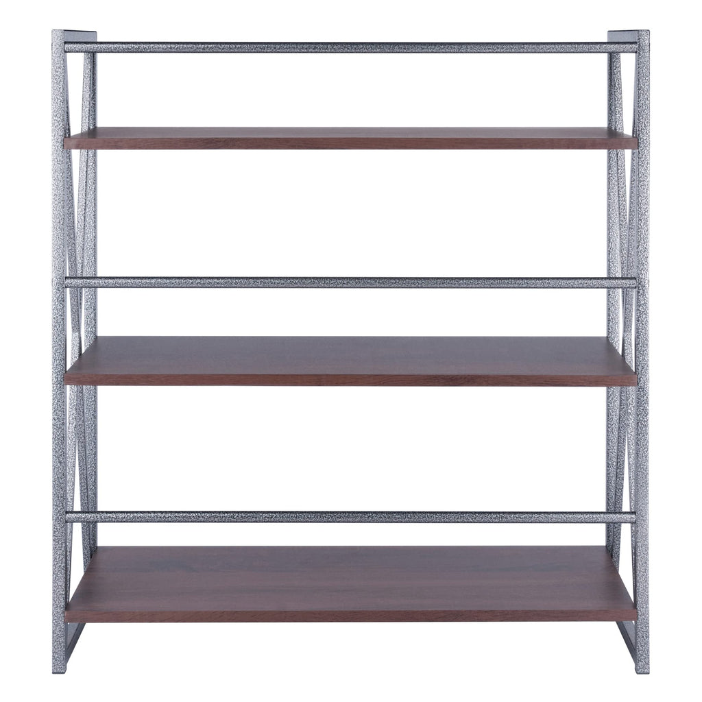 Winsome Wood Isa 3-Tier Shelf, Graphite and Walnut