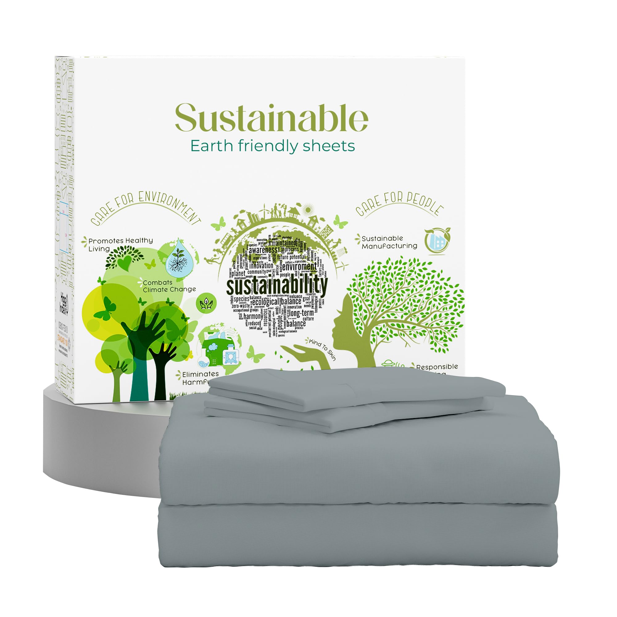 Purity Home 100% Cotton Sheets, Charcoal Gray Queen Bed, 400 Thread Count Percale Weave Cooling Sheets, Charcoal Gray Queen Bed