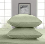 Threadmill 500 Thread Count Full Size 4 Pc Luxury Cotton Sheet Set, Jacquard Floria Sage Green, Silky Smooth Sheets With 16'' El