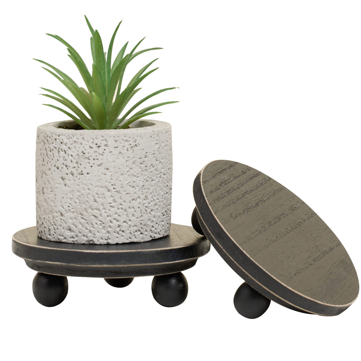 Defined Deco Mini risers for display,Wood Risers for Decor,Small 4   Round Wooden Riser, Farmhouse Wood Riser, Rustic Pedestal D