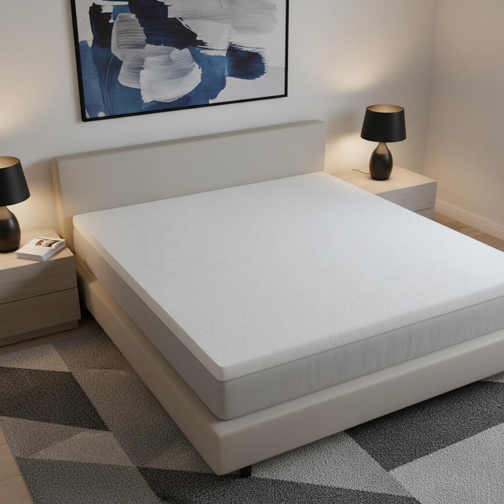 3 White Gel Memory Foam King Mattress Topper
