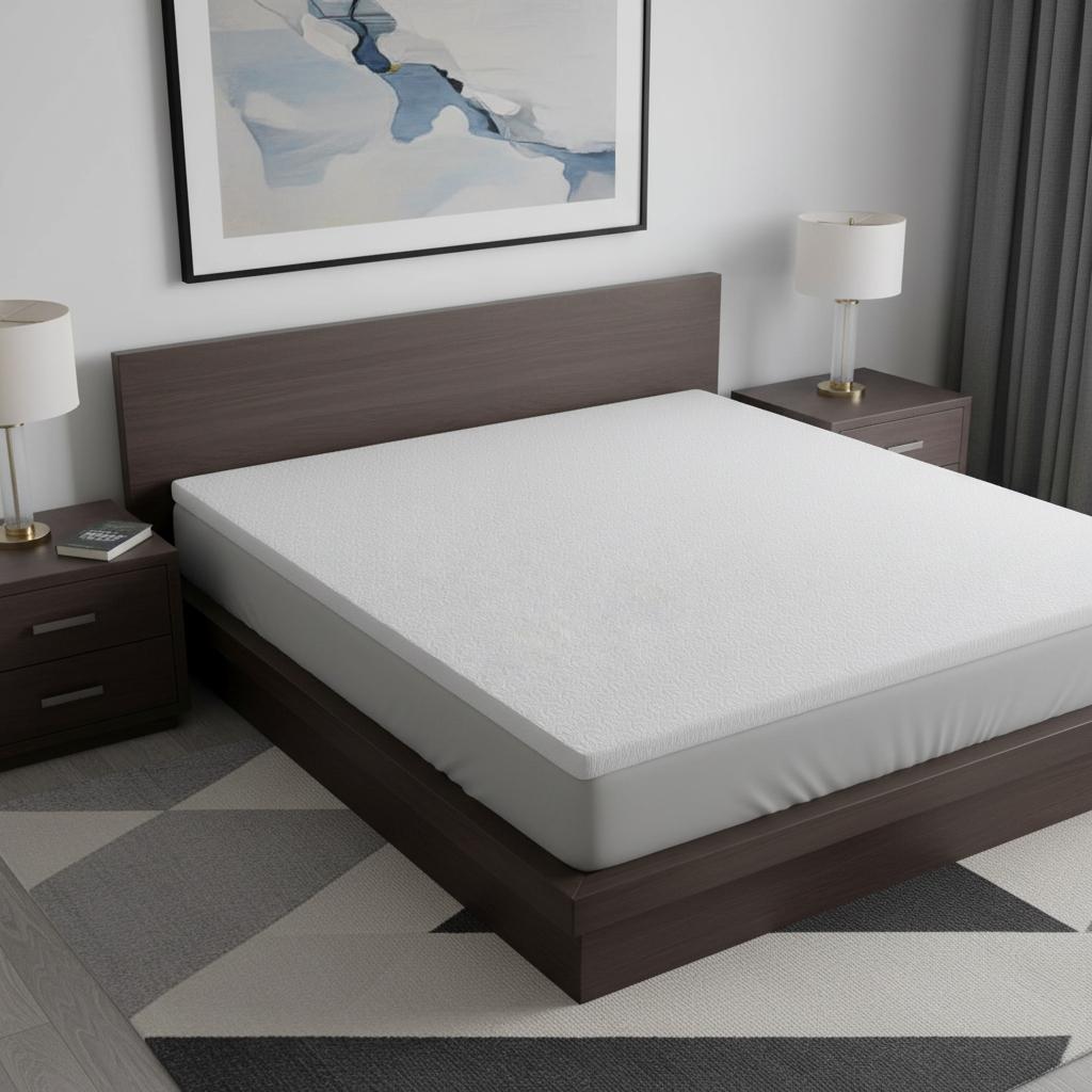 3 White Gel Memory Foam California King Mattress Topper