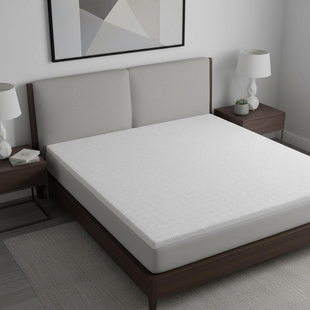 4 White Memory Foam Queen Mattress Topper