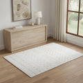 4 X 6 Gold And White Abstract Geometric Washable Area Rug