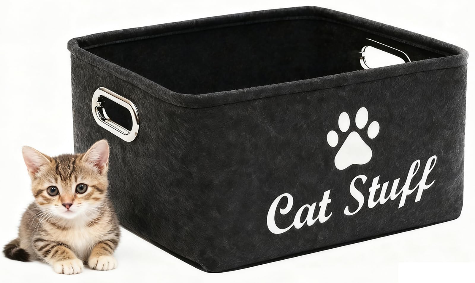 wpetle Cat Toy Bin Box Basket Storage container