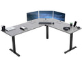 VIVO Electric Corner 75 x 63 inch L-Shaped Standing Desk, Memory Height Adjustment, Dark Gray Top Black Frame, DESK-E3CTG-75