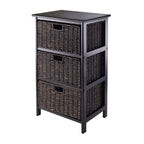 Winsome Omaha Storage Rack, 3 Storage Baskets, Black