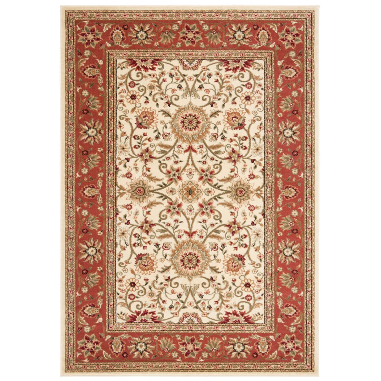 SAFAVIEH Lyndhurst Collection Accent Rug - 23 x 4, Ivory & Rust, Traditional Oriental Design, Non-Shedding & Easy Care, Ideal 