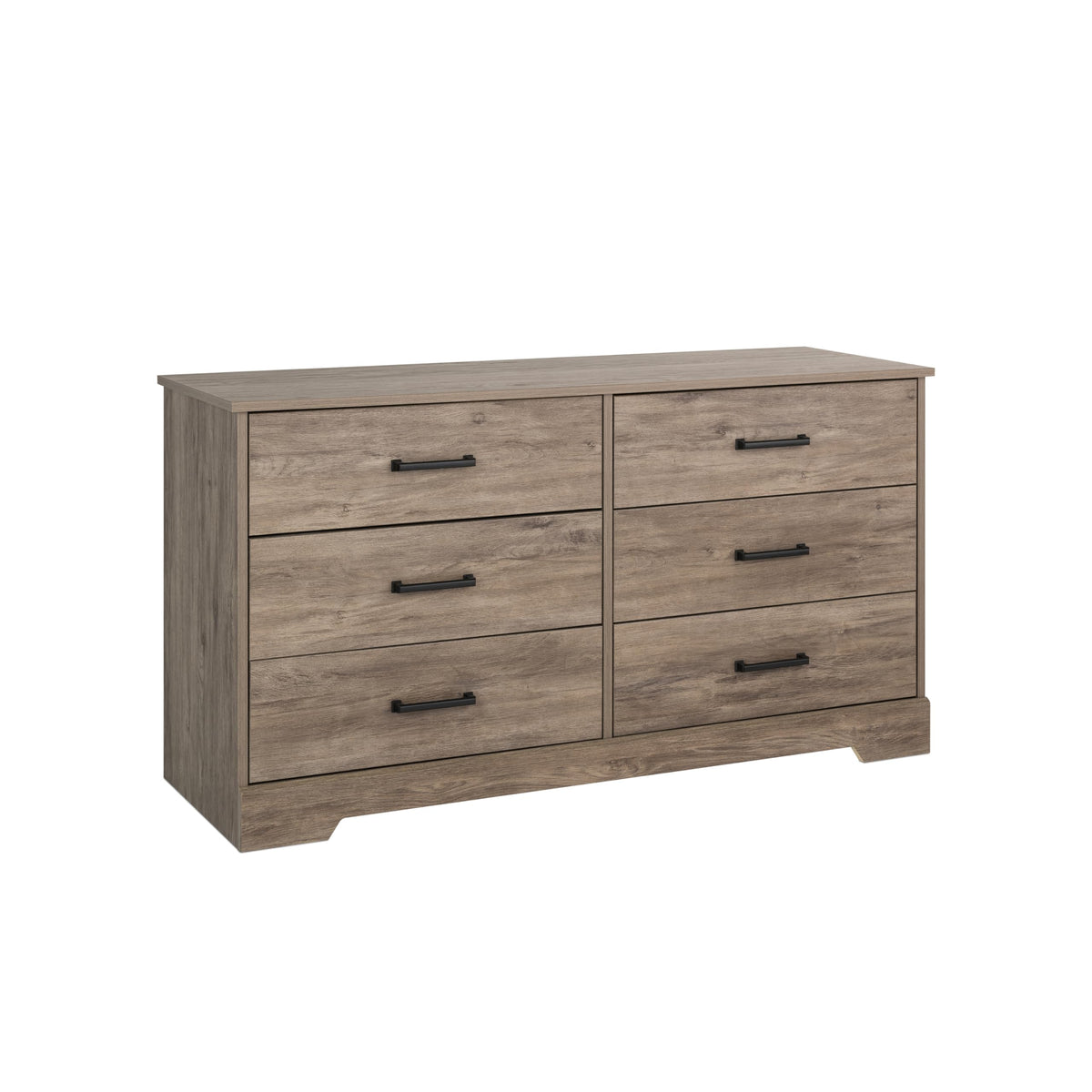 Prepac Rustic Ridge Farmhouse 6Drawer Double Dresser, Brown Dresser For Bedroom, Chest Of Drawers With 6 Storage Drawers, 53.25