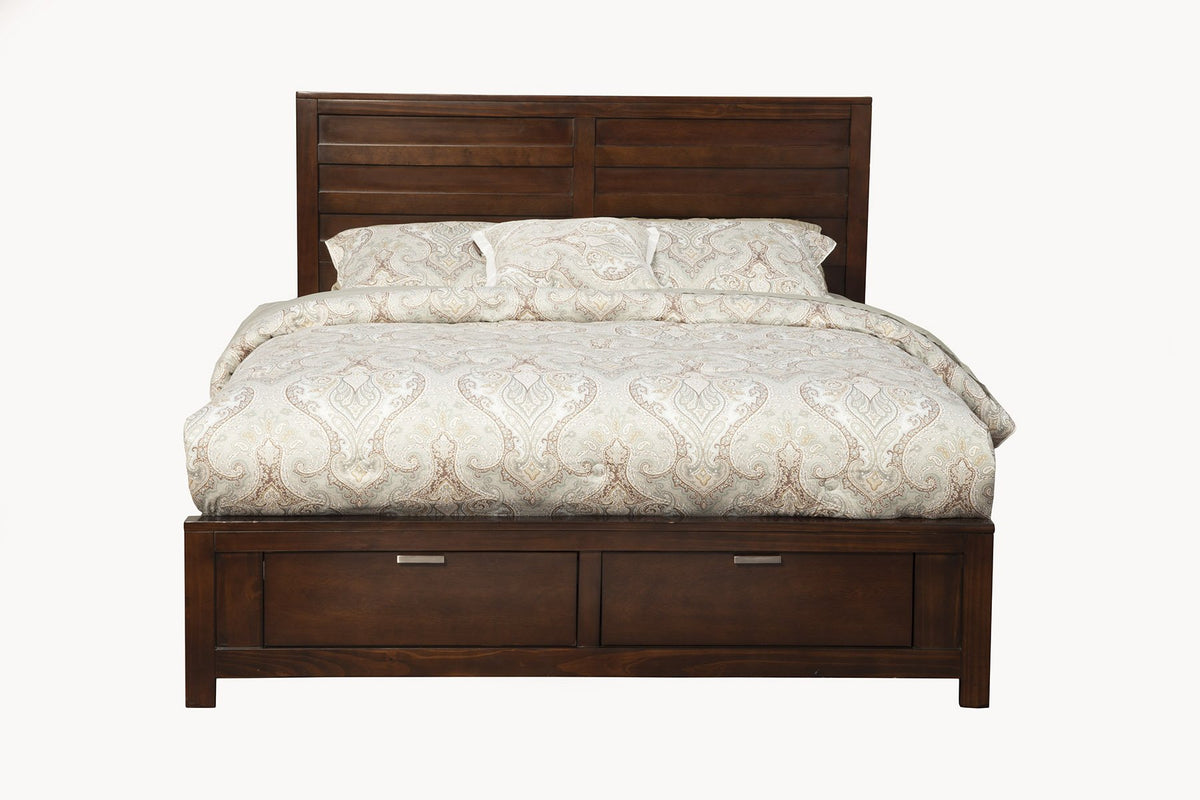 Alpine Furniture Panel Bed, Double, Cappuccino