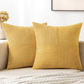 Miulee Gold Corduroy Pillow Covers Pack Of 2 Boho Decorative Spliced Throw Pillow Covers Soft Solid Couch Pillowcases Cross Patc