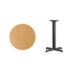 Flash Furniture 24'' Round Natural Laminate Table Top with 22'' x 22'' Table Height Base