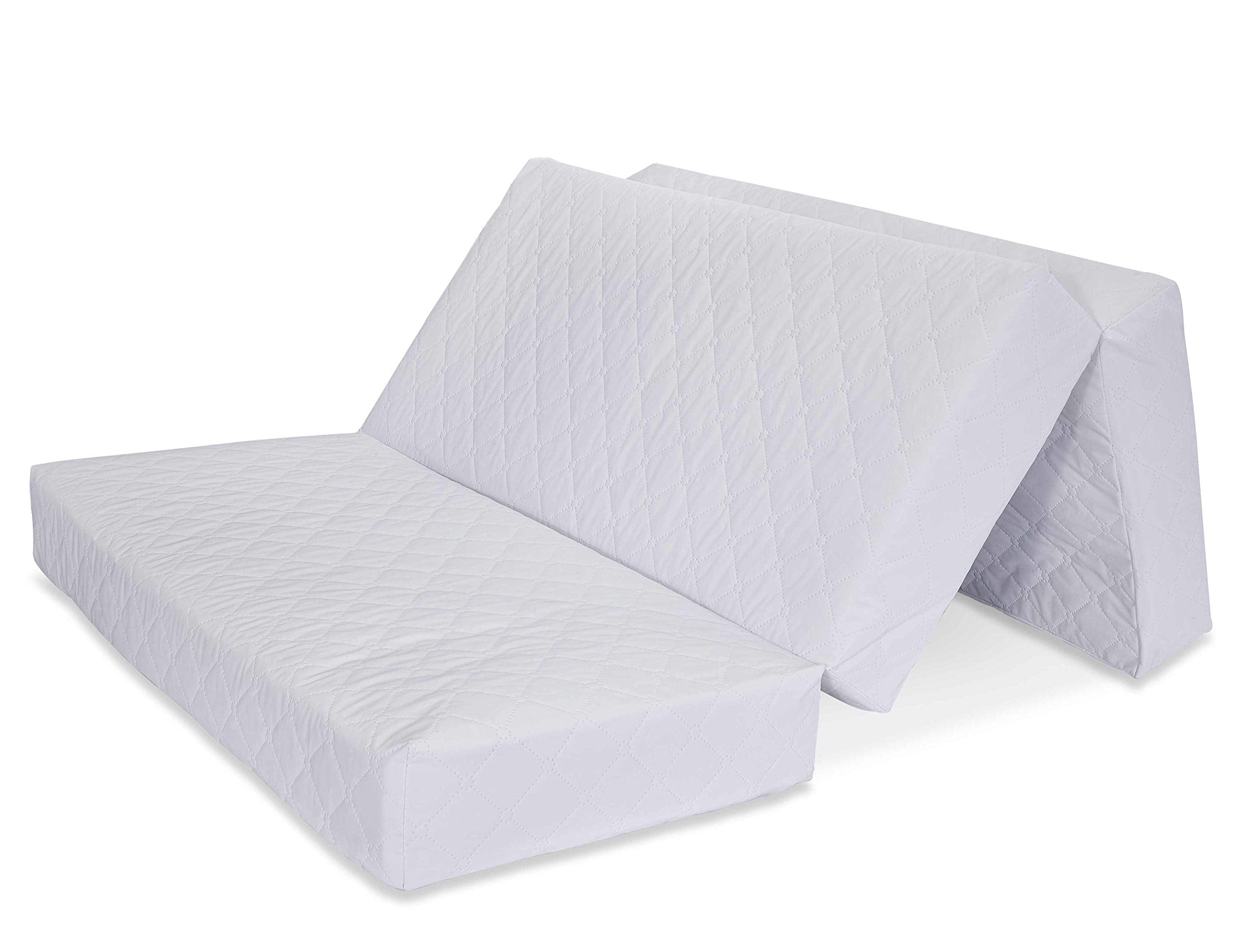 Multi-Use Waterproof Folding Portable Crib Mattress/Play Mat with Travel Carry Case, 1.5