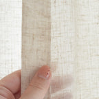 Jinchan Linen Blend Curtain For Living Room 90 Inch Length Extra Wide For Room Divider Crude Curtain Rustic Farmhouse Curtain Back Tab Light Filtering Drapes Bedroom Window Curtain 1 Panel Ecru