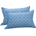 Huesland By Ahmedabad Cotton 144 Tc Pillow Covers Set Of 2 Cotton  Blue, Yellow & White