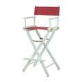 Casual Home Directors Chair ,White Frame/Burgundy Canvas,30 - Bar Height