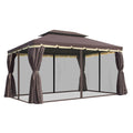 Outsunny 10' X 13' Patio Gazebo, Outdoor Gazebo Canopy Shelter With Netting And Curtains, Aluminum Frame For Garden, Lawn, Backy