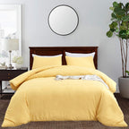 Clothknow Yellow Twin Comforter Set Light Yellow Bedding Comforter Sets Yellow Bed Comforter Yellow Bedding Sets Soft Cozy Bedding 3Pcs Yellow Bed Bedding Comforter Sets