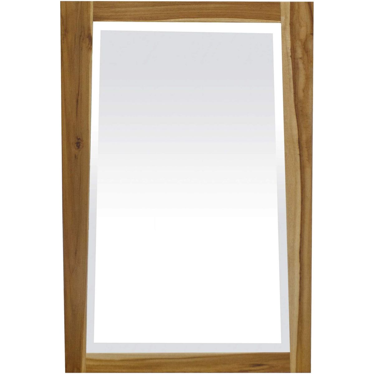 HomeRoots Natural Brown Solid Teak Wall Mirror in Natural Finish