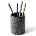 Worhe Pen Holder Stand Italy Natural Premium True Marble Makeup Brush Holders, Tableware Organizer Desk Pencil Cup For Home Offi