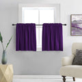 Donren Royal Purple Small Window Room Darkening Curtain Tiers - Thermal Insulated Window Treatment Rod Pocket Curtains (42 By 36 Inch,2 Panels)