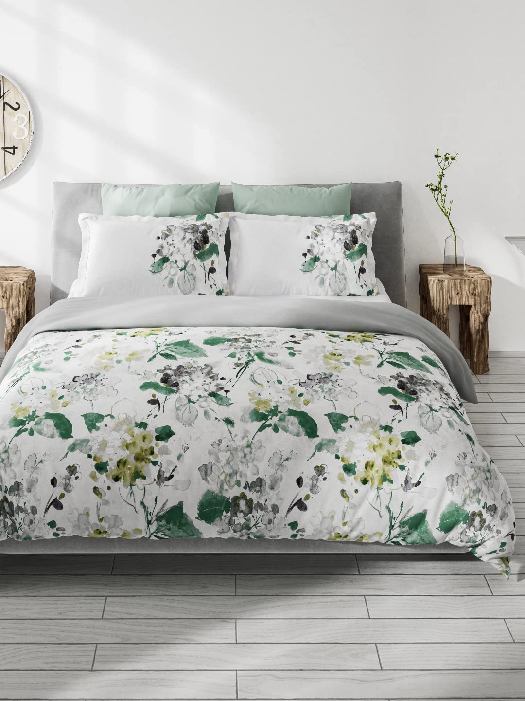 DDECOR  Floral Glow Floral 144TC Double Bed Sheet Set with Two Pillow Covers  Multi