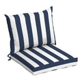 Arden Selections Outdoor Cushion Pillow Back 21 X 21, Sapphire Blue Cabana Stripe