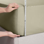 Nestl Olive Green California King Fitted Sheet, Extra Deep Pocket, 1800 Microfiber, Ultra Soft, Fits Up To 24 Inch Mattress