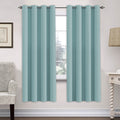 H.Versailtex Ultra Soft Microfiber Thermal Insulated Antique Copper Grommet Blackout Curtains/Window Treatment Draperies 52 By 72 - Inch For Living Room/Bedroom,Set Of 2 - Mineral Blue